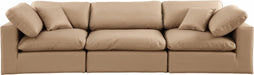 Comfy - Faux Leather Modular Sofa 3 Pieces - Tan - Simple Home Plus
