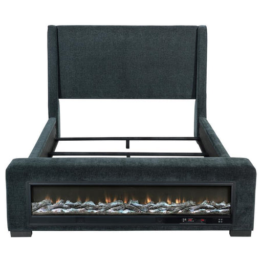 Preston - Upholstered Audio Flame Visualizer Bed - Simple Home Plus