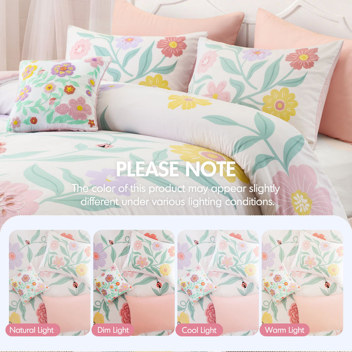Floral - Queen Comforter Set - Pink