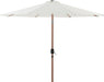 Fiji - Aluminum Patio Umbrella With Round White And Teak Base - Simple Home Plus