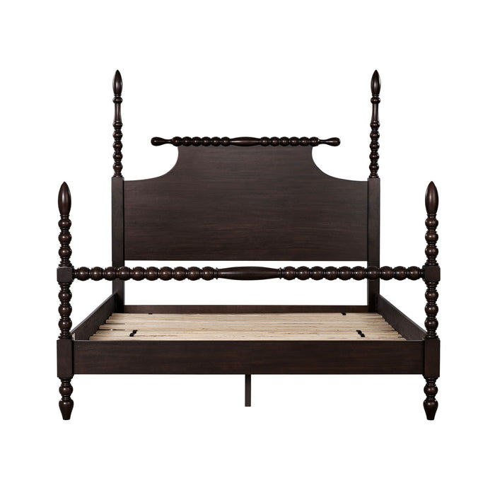 Beckett - Full Turned Wood Spindle Bed - Morocco Brown - Simple Home Plus