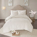 Laetitia - King 3 Piece Tufted Medallion Comforter Set - Off White - Simple Home Plus