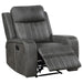 Raelynn - Upholstered Track Arm Recliner - Simple Home Plus