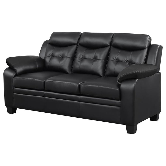Finley - Upholstered Padded Arm Tufted Sofa - Black - Simple Home Plus