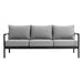Crown - 4 Piece Black Aluminum And Teak Outdoor Seating Set With Dark Gray Cushions - Simple Home Plus