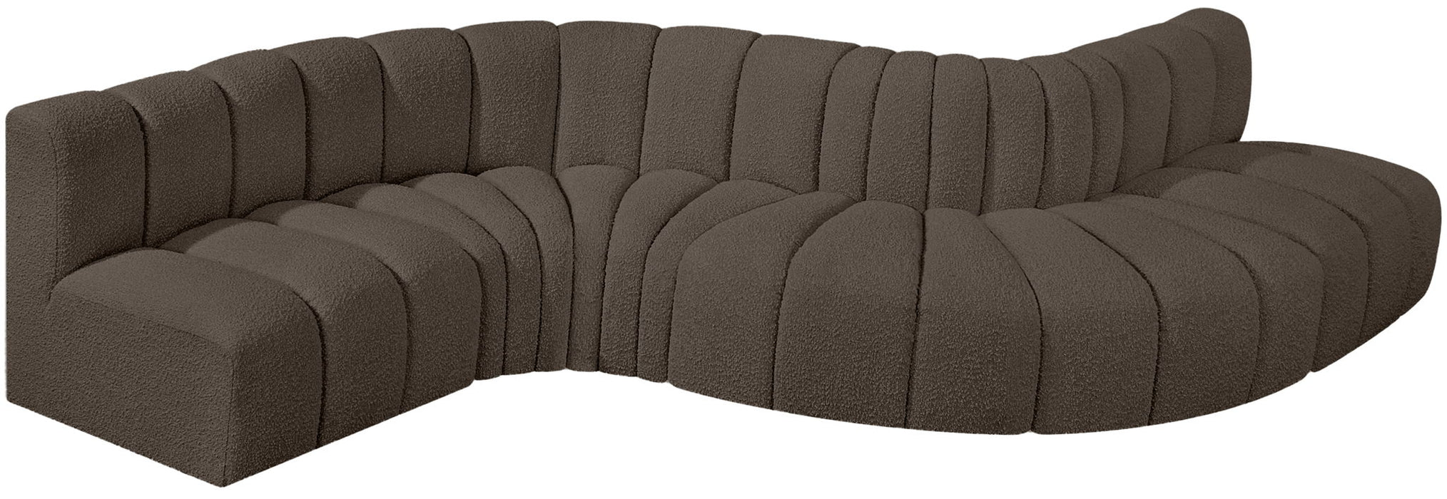 Arc - Boucle Fabric 6 Piece Curved Modular Sofa - Simple Home Plus