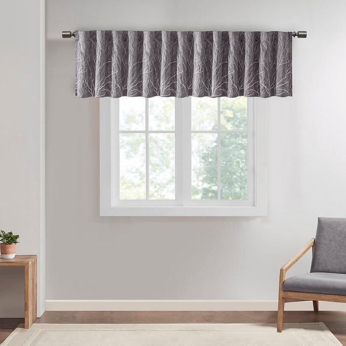 Andora - Embroidered Window Valance - Gray - Simple Home Plus