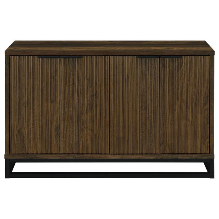 Ryatt - 4 Door Engineered Wood Accent Cabinet - Dark Pine - Simple Home Plus