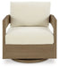 Serene Bay - Dark Brown / White - Swivel Glider Chair With Cushion - Simple Home Plus