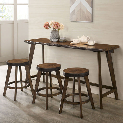 Missoula - 4 Piece Counter Height Table Set - Walnut - Simple Home Plus