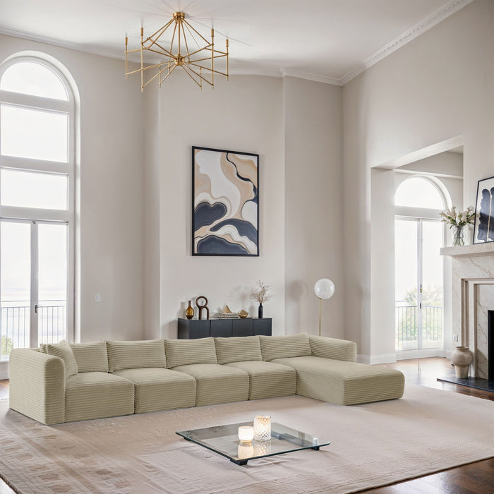 Shaggy - 5 Piece Modular Sectional With Chaise - Simple Home Plus