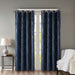 Mirage - 108" Knitted Damask Total Blackout Grommet Top Curtain Panel - Navy - Simple Home Plus