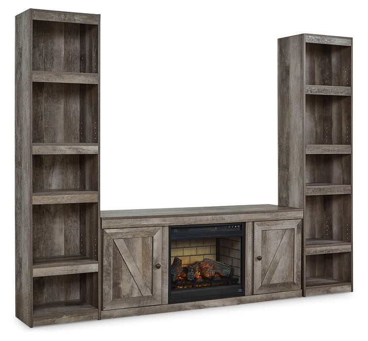 Wynnlow - Gray - 3-Piece Entertainment Center With Electric Fireplace - Simple Home Plus