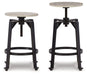 Karisslyn - Whitewash / Black - Swivel Stool (Set of 2) - Simple Home Plus