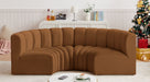 Arc - Velvet 4 Piece U-Shaped Modular Sofa - Saddle - Simple Home Plus