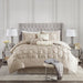 Laurel - Queen Pieced Pleated 7 Piece Tufted Comforter Set - Taupe - Simple Home Plus