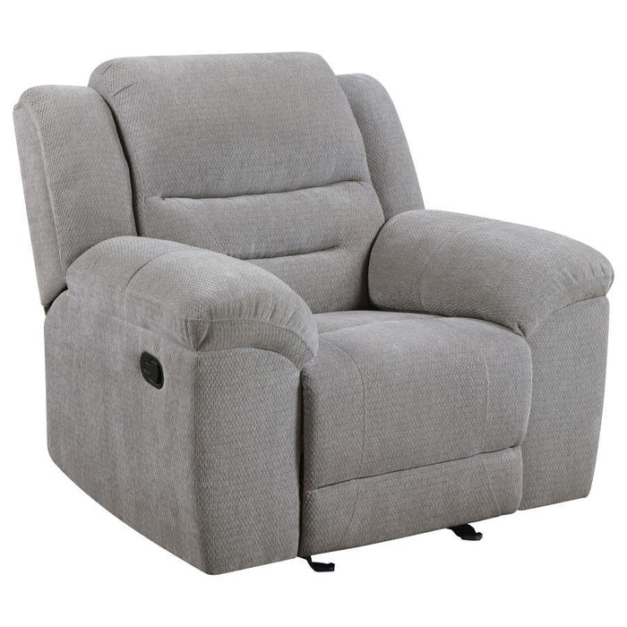 Gilson - Chenille Upholstered Reclining Glider Recliner - Gray - Simple Home Plus