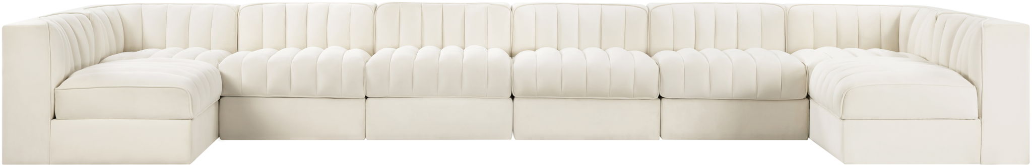 Rummi - Velvet Performance Fabric Upholstered 8 Piece Modular Sectional (With 2 Corner Chairs) - Simple Home Plus