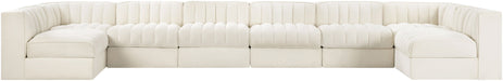 Rummi - Velvet Performance Fabric Upholstered 8 Piece Modular Sectional (With 2 Corner Chairs) - Simple Home Plus