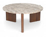 Varenna - Marble Top And Acacia Wood Base Coffee Table - Beige - Simple Home Plus