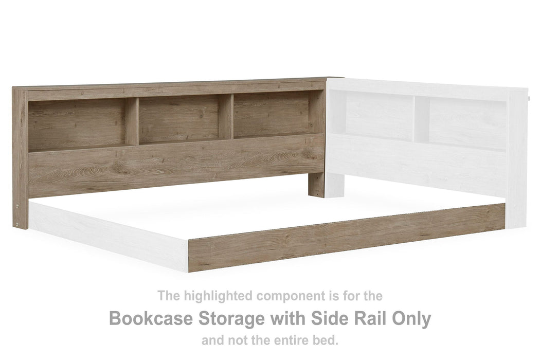 Oliah - Bookcase Storage w/Side Rail - Natural - Simple Home Plus