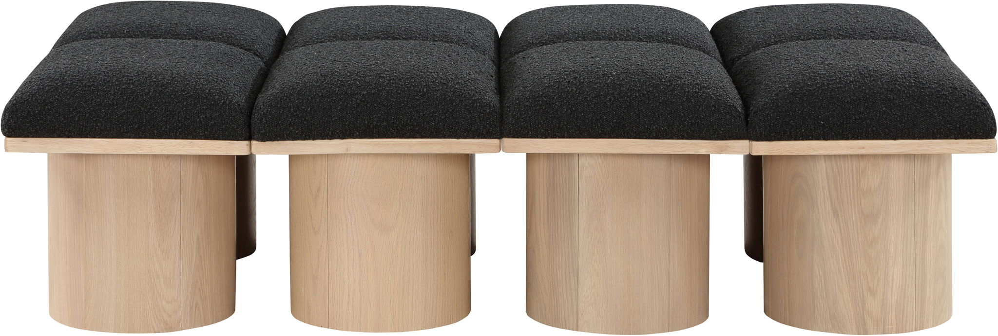 Pavilion - 8 Piece Modular Bench With Natural Base - Simple Home Plus