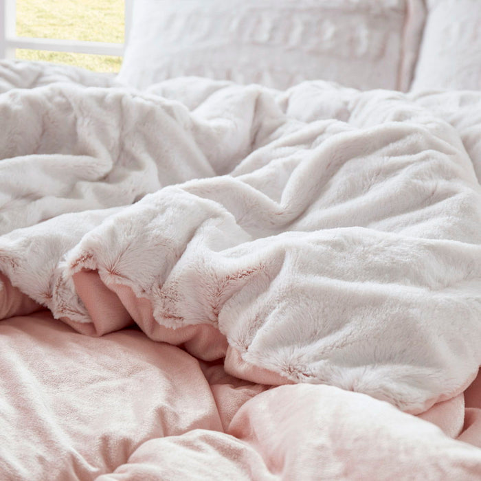 Gia - Twin Back Print Long Comforter Mini Set - Blush - Simple Home Plus