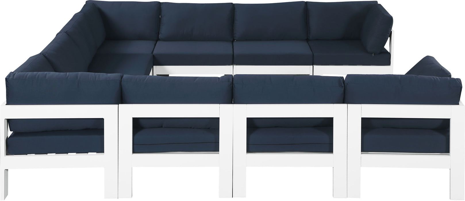 Nizuc - Outdoor Patio 10 Piece Modular Sectional With White Frame - Simple Home Plus