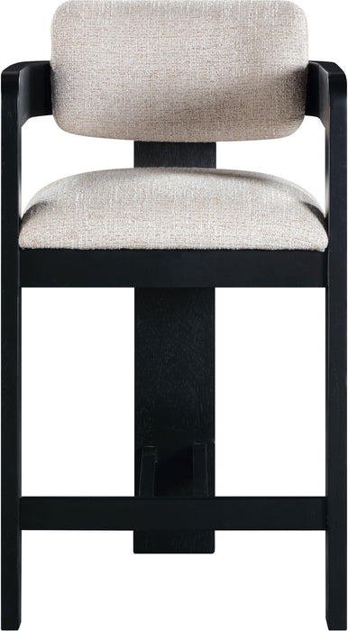 Sacha - Linen Stool With Black Base - Simple Home Plus