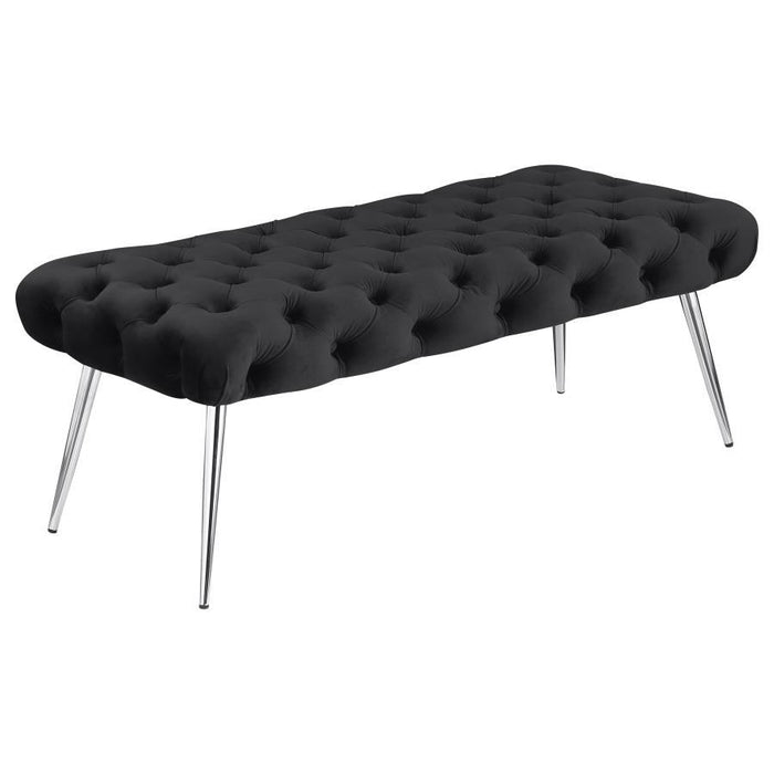 Ella - Upholstered Tufted Bench Metal Legs - Simple Home Plus
