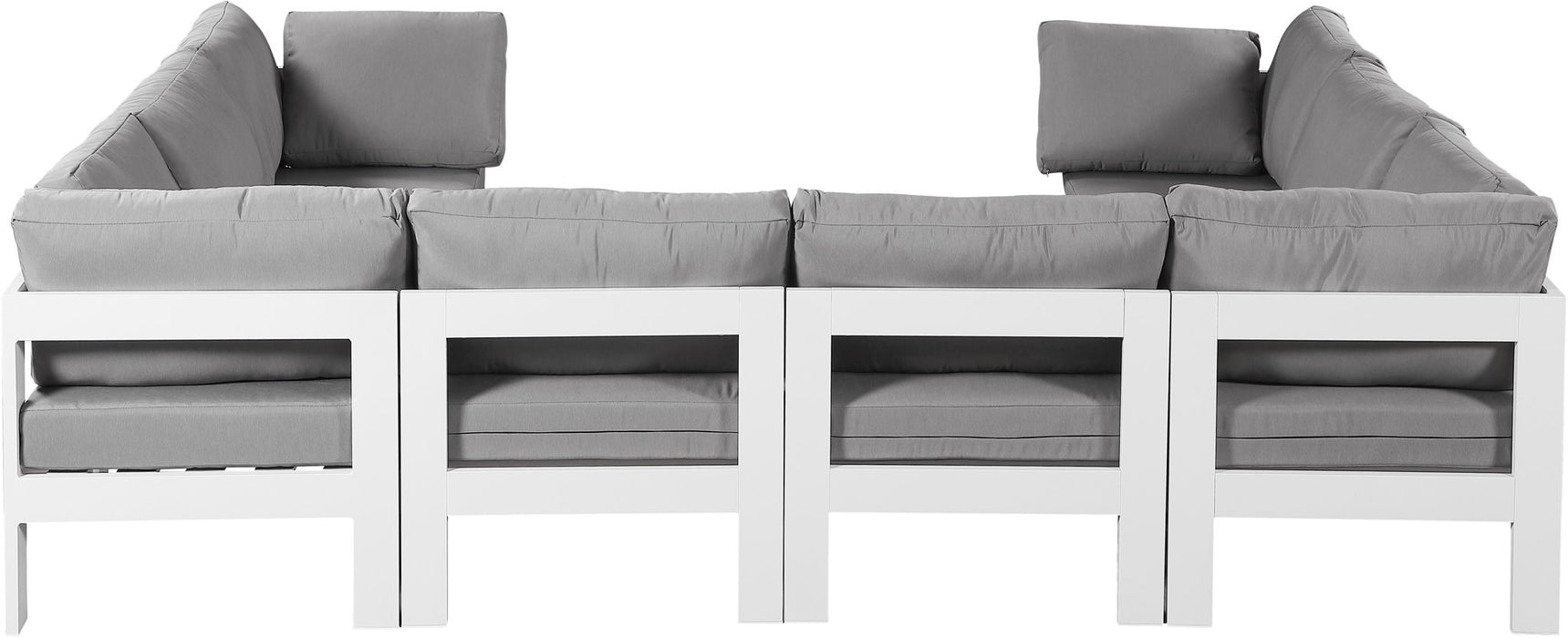 Nizuc - Outdoor Patio 8 Piece Modular Sectional With White Frame - Simple Home Plus