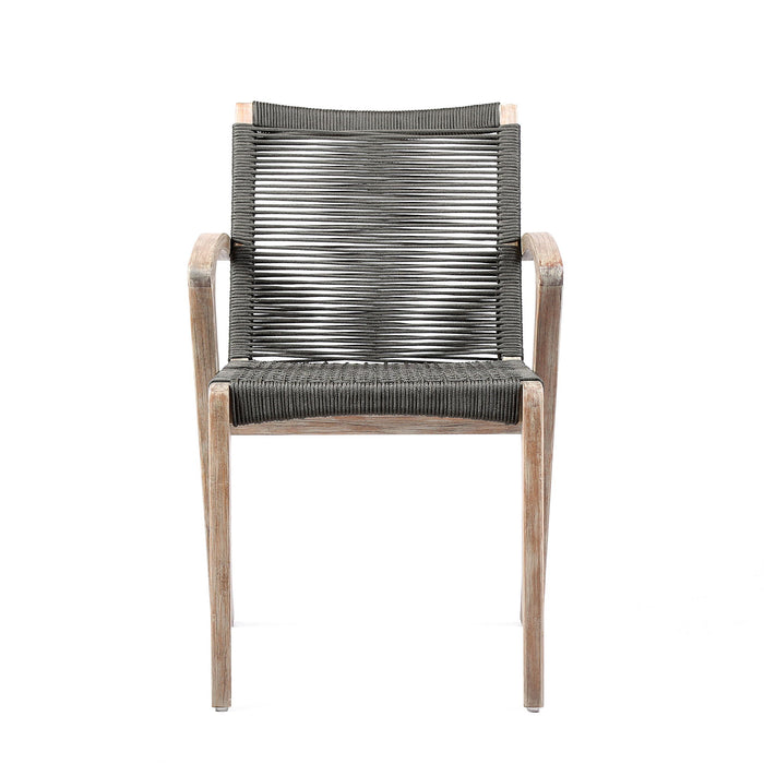 Oasis And Brielle - Outdoor 5 Piece Light Eucalyptus And Concrete Dining Set - Simple Home Plus