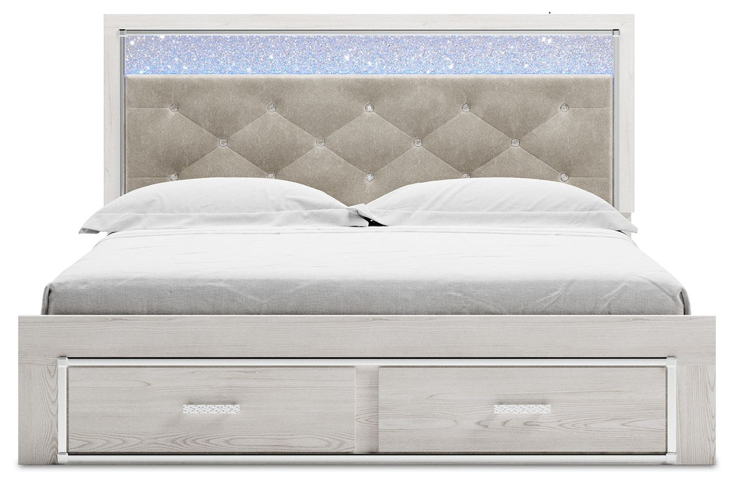 Altyra - White - King Upholstered Storage Bed - Simple Home Plus