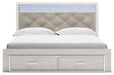 Altyra - White - King Upholstered Storage Bed - Simple Home Plus