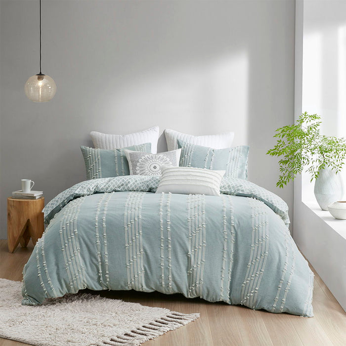 Kara - King 3 Piece Duvet Cover Set - Aqua - Simple Home Plus