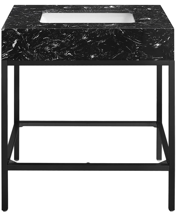 Marmo - Engineered Marble Bathroom Vanity With Black Base - Simple Home Plus