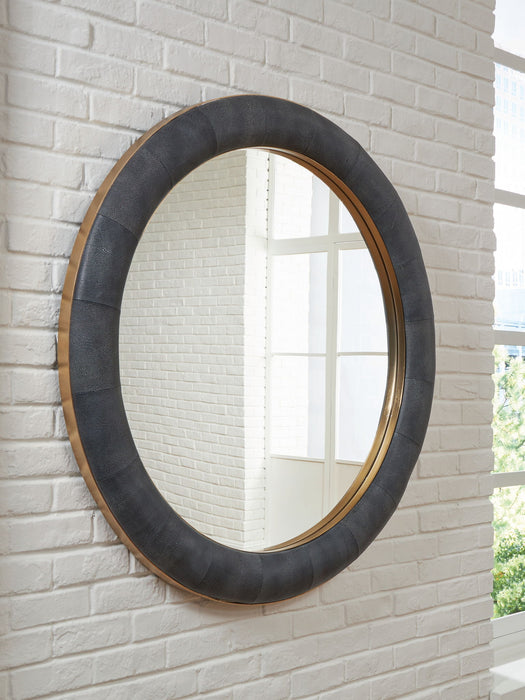 Corinsworth - Accent Mirror - Charcoal / Brass Finish - Simple Home Plus