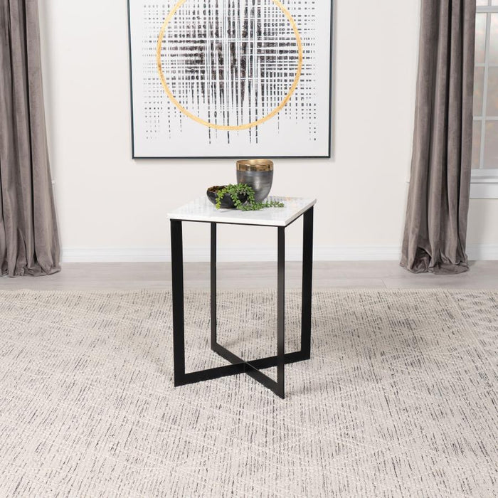 Tobin - Square Marble Top Table - Simple Home Plus