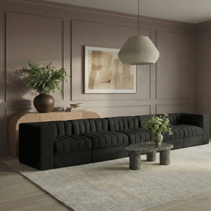 Rummi - Velvet Performance Fabric Upholstered 5 Piece Modular Sofa - Simple Home Plus