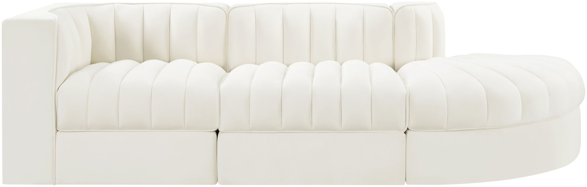 Rummi - Velvet Performance Fabric Upholstered 3 Piece Modular Sectional - Simple Home Plus