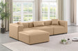 Cube - 4 Piece Modular Sectional With Chaise - Tan - Simple Home Plus