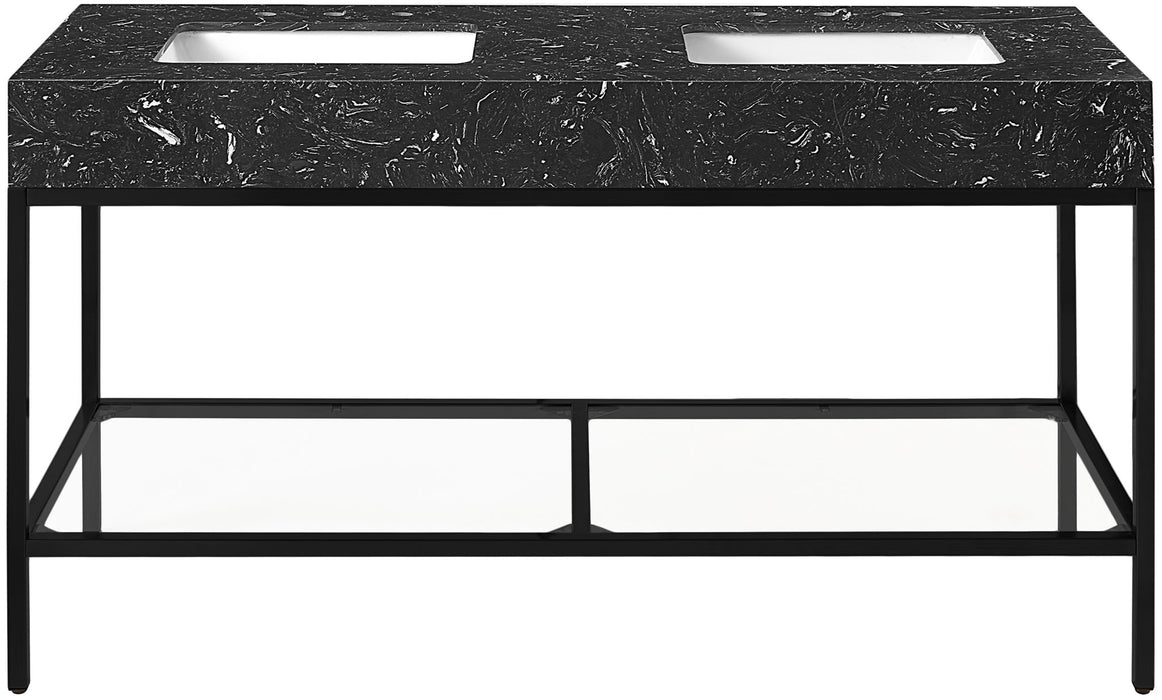 Marmo - Engineered Marble Bathroom Vanity With Black Base - Simple Home Plus