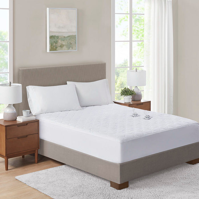 Microfiber Heated - Twin Long Mattress Pad - White - Simple Home Plus
