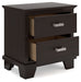 Covetown - Dark Brown - Two Drawer Night Stand - Simple Home Plus