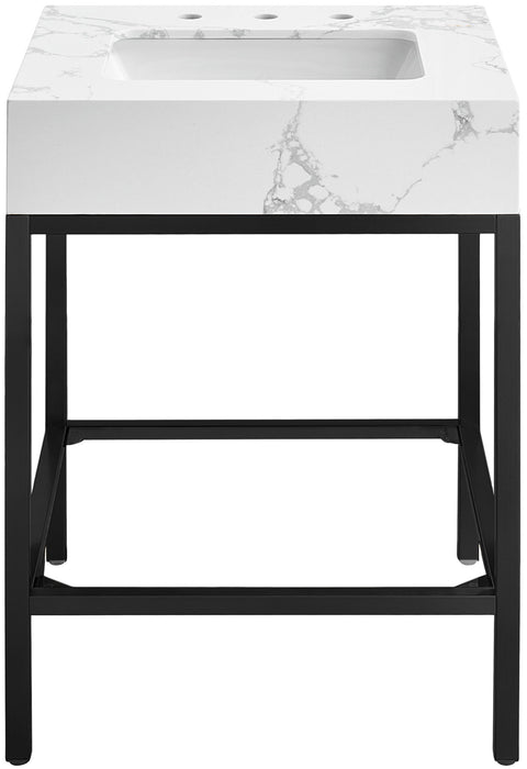 Marmo - Engineered Marble Bathroom Vanity With Black Base - Simple Home Plus