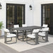 Dorado - 7-Piece Modern Outdoor Dining Set - Off-White / Gray - Simple Home Plus