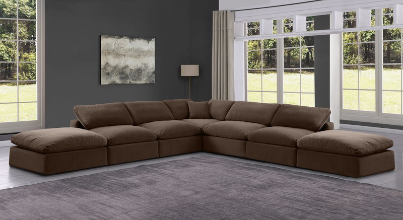 Comfy - 7 Piece Velvet Modular Corner Sectional