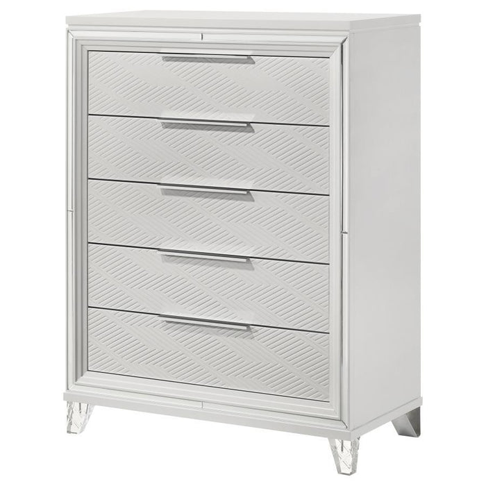 Marmore - 5-Drawer Bedroom Chest Of Drawers - White - Simple Home Plus