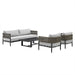 Alegria - 4 Piece Outdoor Black Aluminum & Rope Conversation Set With Light Gray Fabric Cushions - Simple Home Plus