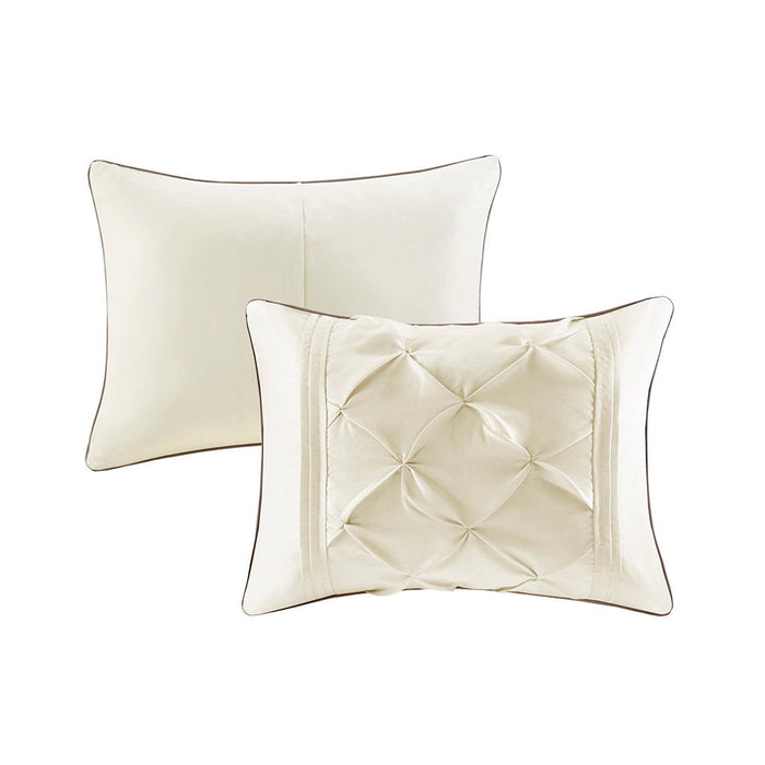 Laurel - 7 Piece Tufted Comforter Set - Ivory - Simple Home Plus